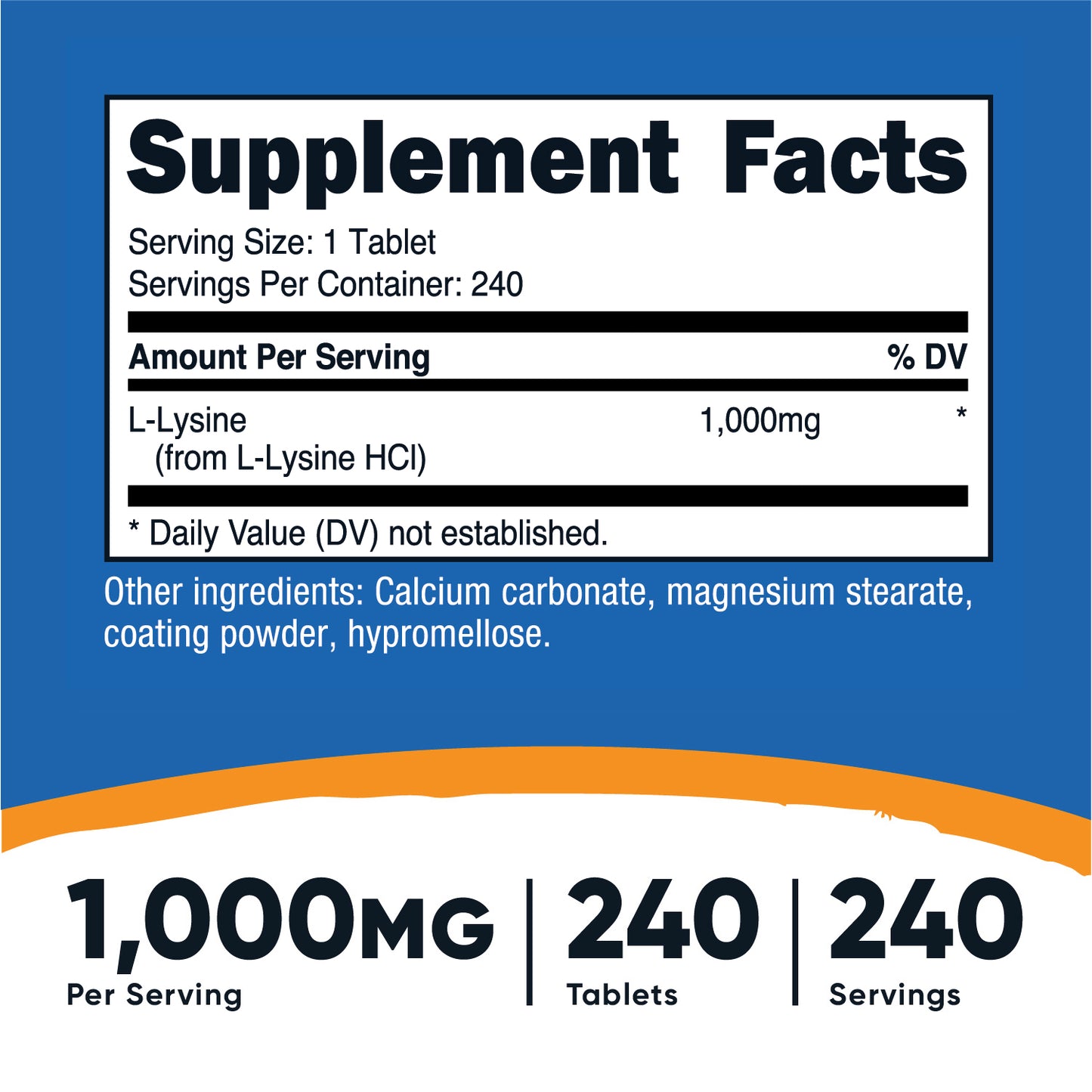 Nutricost L-Lysine Tablets